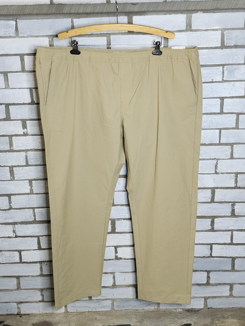 • NWT Free Assembly Men's Pull-On Drawstring Commuter Pants Size 3XL Khaki Chino
